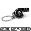 BLACK CHROME SPINNING TURBO BEARING KEYCHAIN KEY RING/CHAIN FOR CAR/TRUCK/SUV B