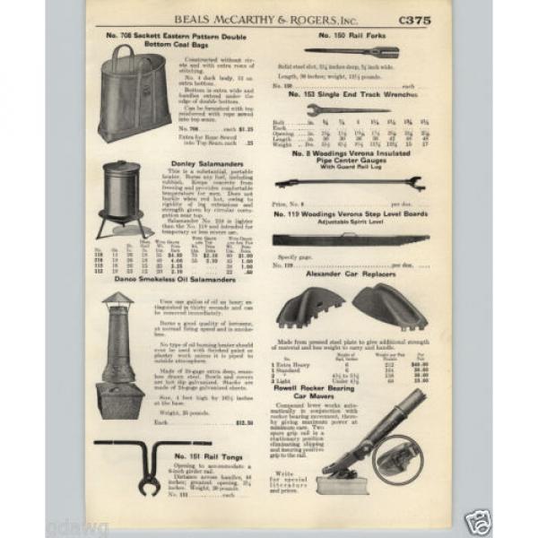 1940 PAPER AD Rowell Rocker Railroad Bearing Car Mover New Badger Samson Atlas #5 image