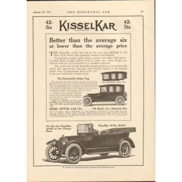 1915 Kissel Kar 6 Hartford WI Auto Ad Buda Motor Co Fafnir Bearing Co ma7316 #5 image