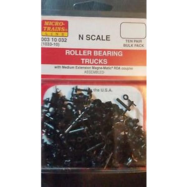 N SCALE TRAIN CAR TRUCKS 10-PK MTL ROLLER BEARING MED 003 10 032 BLACK LOT #5 image